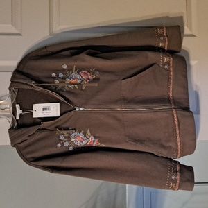 Keren Hart Embroidered Hoodie Size Large